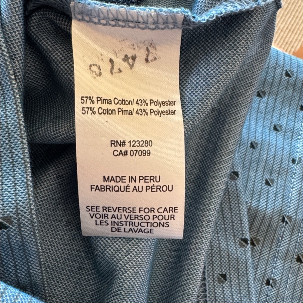 Travis Matthew Light Blue Patterned Polo Shirt Size L - Picture 4 of 4